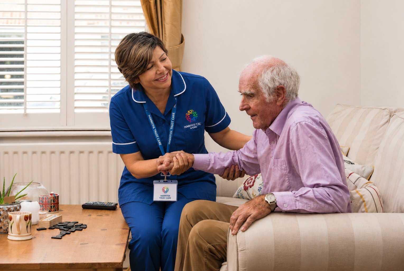 Harritex carer with client